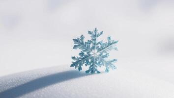 A snowflake is shown on top of a white surface photo