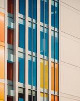 Colorful windows on a building photo