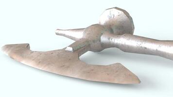butcher poleaxe with white background photo