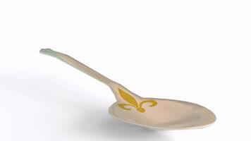silver spoon with white background photo