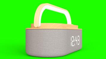 wireless alarm clock with green background photo
