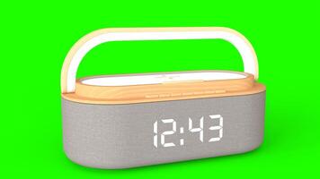 wireless alarm clock with green background photo