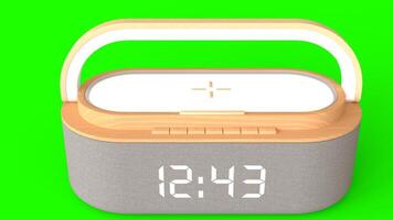 wireless alarm clock with green background photo