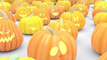 halloween pumpkins with white background photo