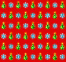 Pattern with glowing christmas trees and snowflakes vector