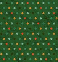 Polka dot pattern on green background vector