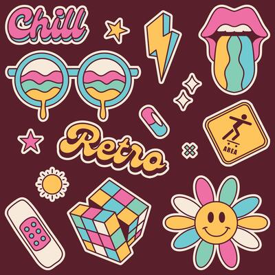 collection of hand drawn 90s retro elements