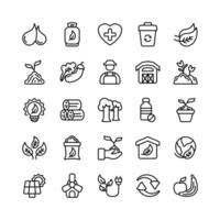 Amazing green and ecology icons with line or outline style vector