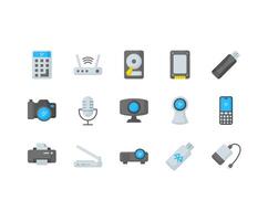 Gadgets and electronics icon pack with flat style, it can be used for any purpose like make an app or website. vector