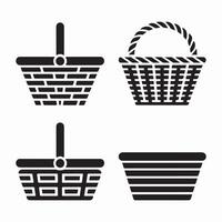 A simple set of picnic basket icons design vector