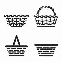 A simple set of picnic basket icons design vector