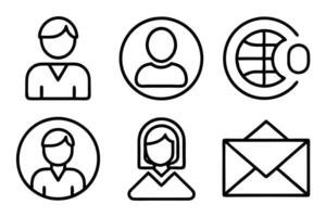 contact icons set with white background vector