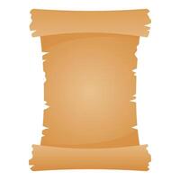 Parchment, papyrus scroll, antique paper in cartoon style isolated on white background vector