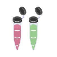 Two centrifuge tubes with caps for lab sample analysis vector