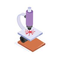 Microscope for examining samples in medical and research settings vector