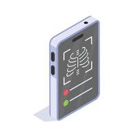 Mobile app displaying an X ray image for medical use vector