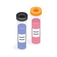 Pair of vials for laboratory samples or blood tests vector