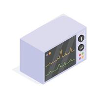 Well designed icon of an ECG monitor displaying heart rate for diagnostics vector