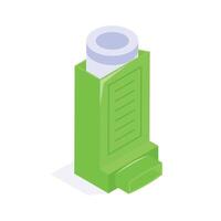 Inhaler device for respiratory relief and asthma management vector