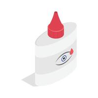 Get this isometric icon of eye drops in trendy style vector