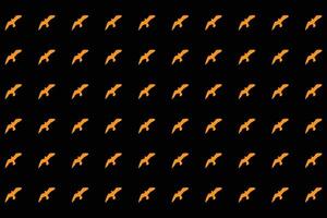 Orange fly birds background pattern. vector