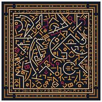 Abstract Geometric Scarf Print Pattern with Exotic Background, Artwork Design to Ready for Work. vector