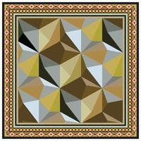Abstract 3D Geometric Scarf Print Pattern with Exotic Background, Artwork Design to Ready for Work. vector