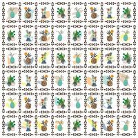 Square Abstract print of Flower Pot different shape and color with border vector