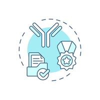 Antibody candidate selection soft blue concept icon. Antibody discovery stage. Evaluation and choosing. Round shape line illustration. Abstract idea. Graphic design. Easy to use in article vector