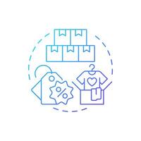 Unsold goods blue gradient concept icon. Reverse logistics type. Liquidation sale. Inventory management. Round shape line illustration. Abstract idea. Graphic design. Easy to use in article vector