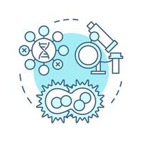Cell fusion soft blue concept icon. Cells combination. Hybridoma technology. Immune cells. Generate antibodies. Round shape line illustration. Abstract idea. Graphic design. Easy to use in article vector