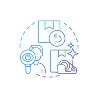 Inspection and sorting blue gradient concept icon. Reverse logistics stage. Examination of goods. Round shape line illustration. Abstract idea. Graphic design. Easy to use in article vector