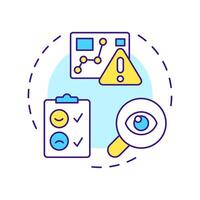 Detect side effects multi color concept icon. Reverse engineering application. Problem identification. Round shape line illustration. Abstract idea. Graphic design. Easy to use in article vector