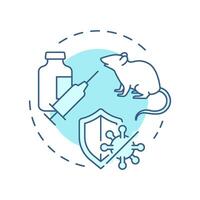 Immunization soft blue concept icon. Hybridoma technology. Antibody production. Laboratory mouse. Round shape line illustration. Abstract idea. Graphic design. Easy to use in article vector