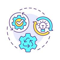 Repurposing multi color concept icon. Reverse engineering usage. Reuse and adaptation of product. Round shape line illustration. Abstract idea. Graphic design. Easy to use in article vector