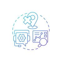 Delivery failure blue gradient concept icon. Reverse logistics type. Failed shipment. Customer support. Round shape line illustration. Abstract idea. Graphic design. Easy to use in article vector