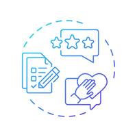Explicit feedback blue gradient concept icon. User preferences, data management. Service rating. Round shape line illustration. Abstract idea. Graphic design. Easy to use article, blog post vector