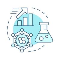 Cytokines soft blue concept icon. Immunotherapy type. Small proteins. Cell signaling. Immune system booster. Round shape line illustration. Abstract idea. Graphic design. Easy to use in article vector