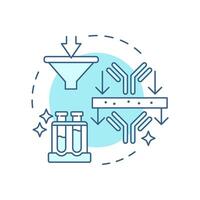 Antibody purification soft blue concept icon. Isolating and refining antibodies from mixture. Immunology. Round shape line illustration. Abstract idea. Graphic design. Easy to use in article vector