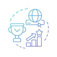 Popularity-based recommendations blue gradient concept icon. Service quality, user rating. Online marketing. Round shape line illustration. Abstract idea. Graphic design. Easy to use article vector