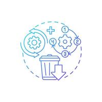 Closed-loop supply chain blue gradient concept icon. Reverse logistics strategy. Sustainability in business. Round shape line illustration. Abstract idea. Graphic design. Easy to use in article vector
