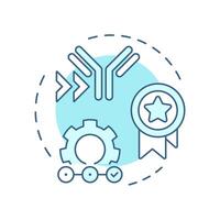 Antibody supply soft blue concept icon. Production process. Delivery to laboratory and quality control. Round shape line illustration. Abstract idea. Graphic design. Easy to use in article vector