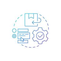 Returns management blue gradient concept icon. Reverse logistics type. Product return. Business operations. Round shape line illustration. Abstract idea. Graphic design. Easy to use in article vector