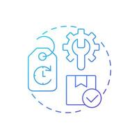 Rental and leasing returns blue gradient concept icon. Reverse logistics type. Product return. Limited time. Round shape line illustration. Abstract idea. Graphic design. Easy to use in article vector