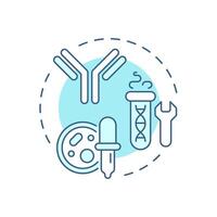 Recombinant antibody expression soft blue concept icon. Production process. Biotechnology. Protein synthesis. Round shape line illustration. Abstract idea. Graphic design. Easy to use in article vector