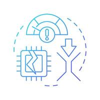Scalability bottleneck blue gradient concept icon. Computing system, system performance. Efficiency, optimization. Round shape line illustration. Abstract idea. Graphic design. Easy to use article vector