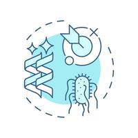 Phage display soft blue concept icon. Molecular biology technique. Antibody production process. Round shape line illustration. Abstract idea. Graphic design. Easy to use in article vector