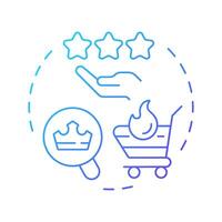 Popularity bias blue gradient concept icon. User experience, service rating. Customer satisfaction, commerce. Round shape line illustration. Abstract idea. Graphic design. Easy to use article vector