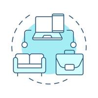 COPE soft blue concept icon. Corporate devices, personal use. Usability, technology. Round shape line illustration. Abstract idea. Graphic design. Easy to use in infographic, presentation vector