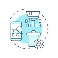 Remote wipe soft blue concept icon. Data management, cyber security. System, protocols. Round shape line illustration. Abstract idea. Graphic design. Easy to use in infographic, presentation vector